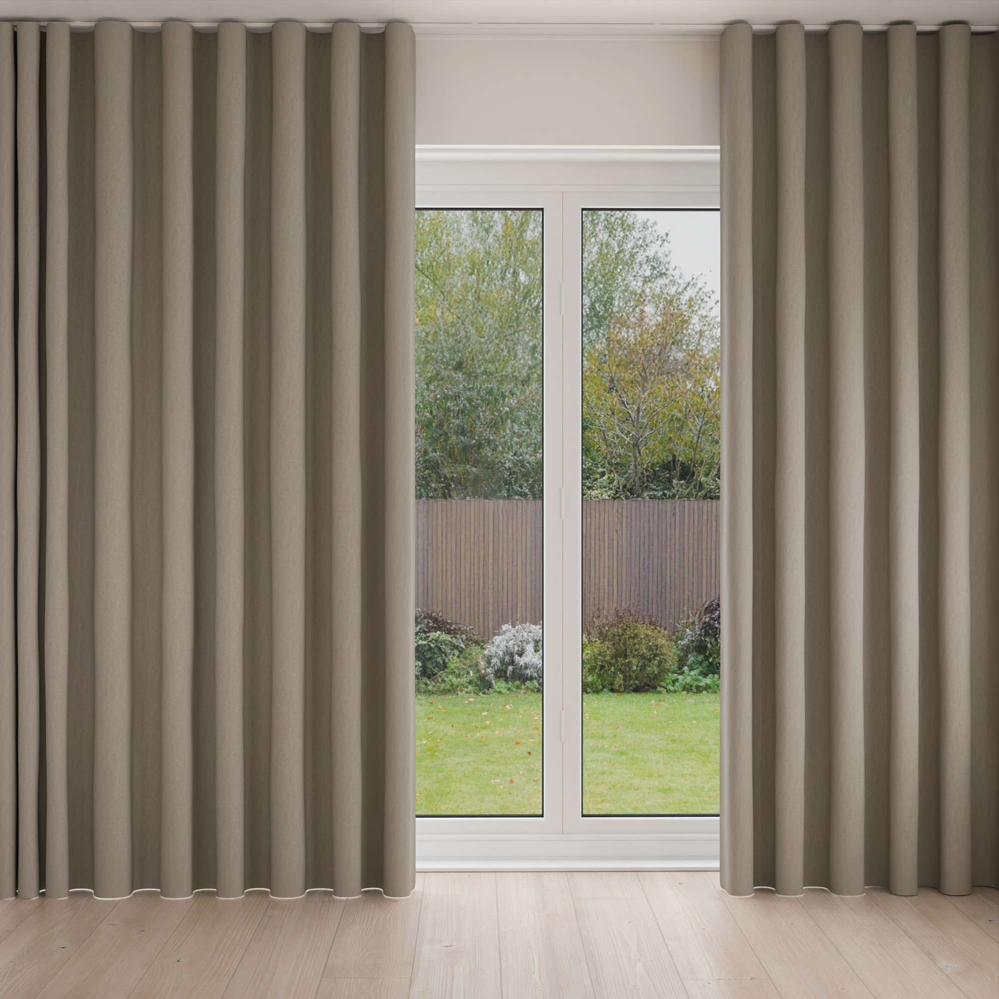 Laura Ashley Middleton Pale French Grey Wave Curtain - Image 3