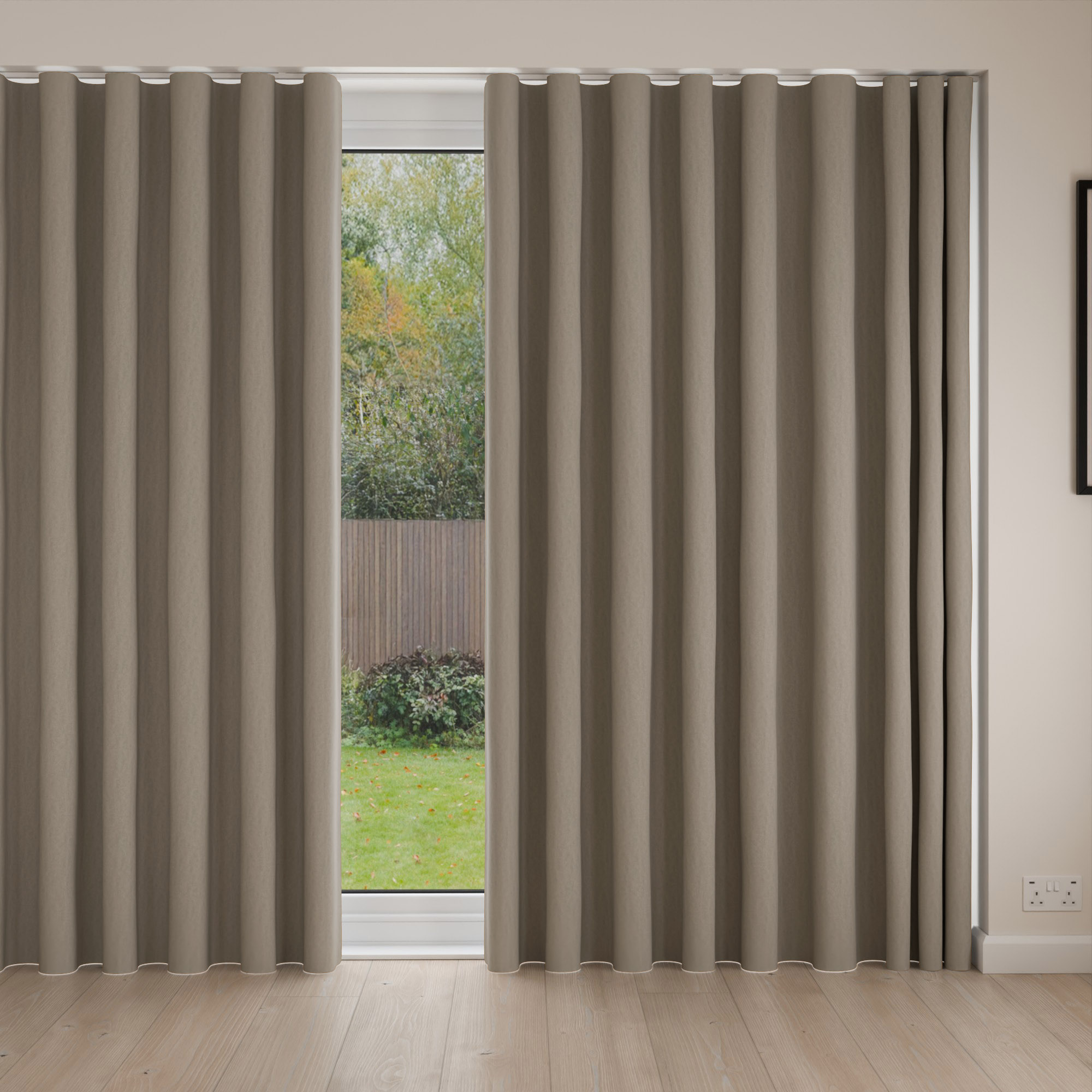 Laura Ashley Middleton Pale French Grey Wave Curtain - Image 4