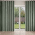 Laura Ashley Middleton Dark Sage Green Wave Curtain