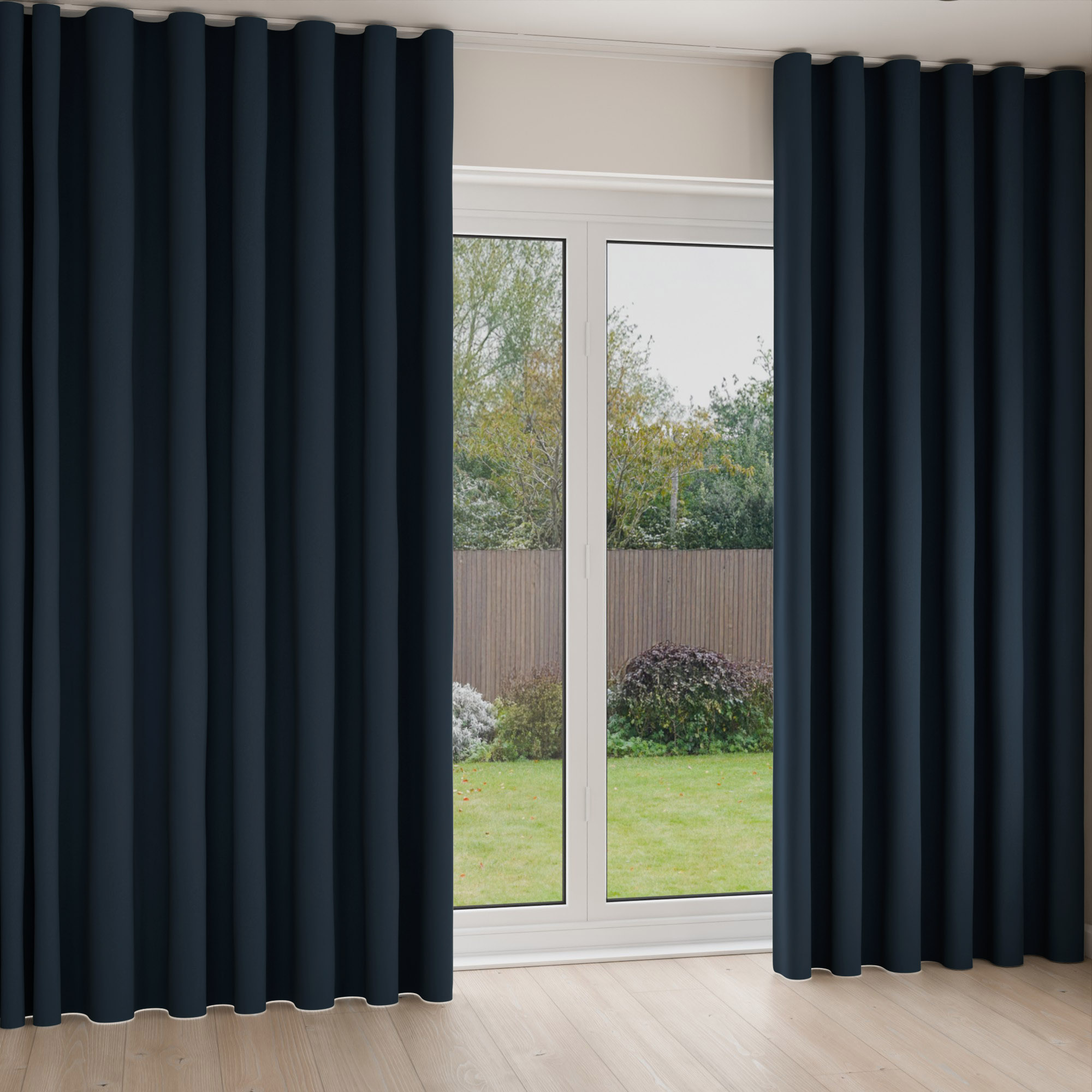 Laura Ashley Middleton Midnight Seaspray Wave Curtain