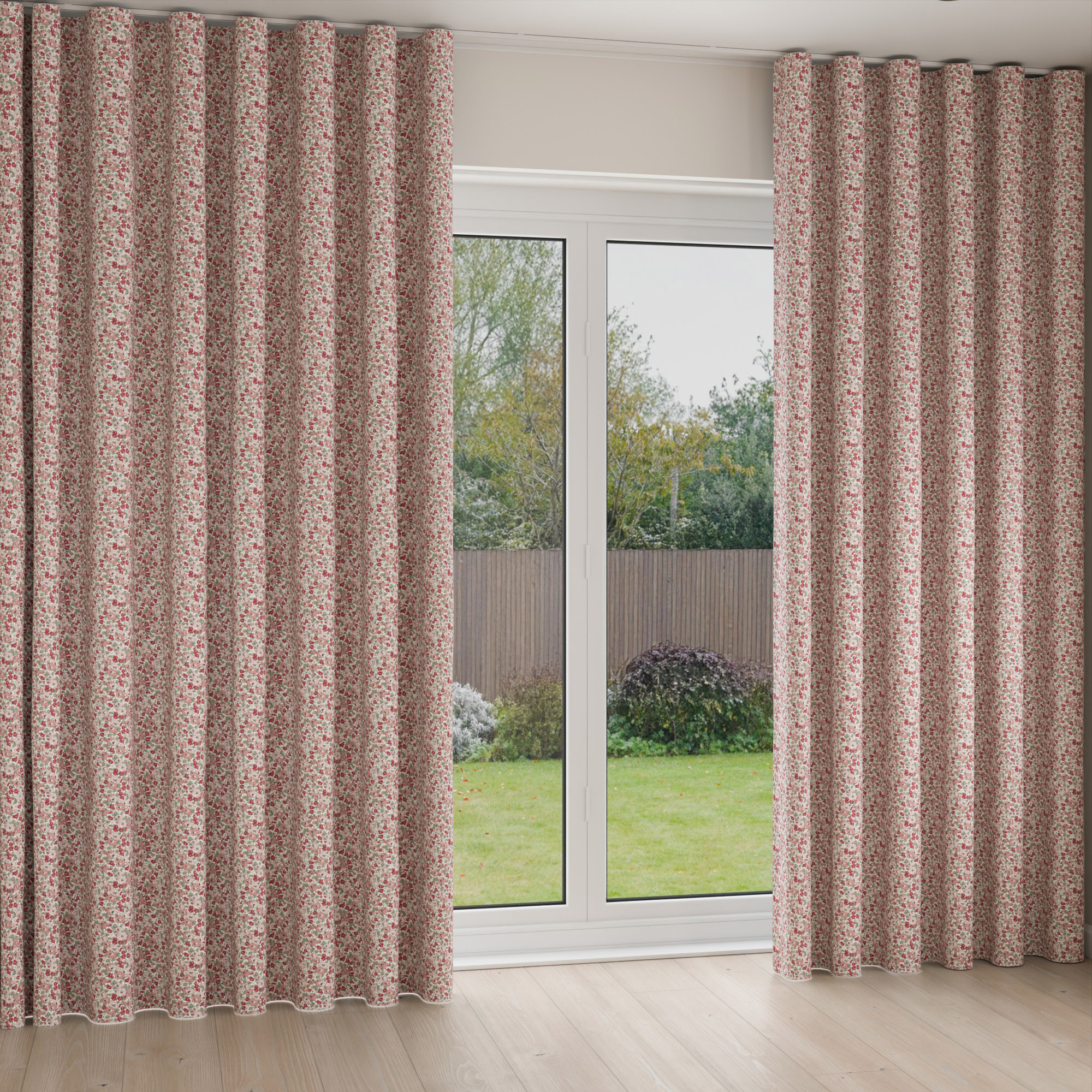 Laura Ashley Libby Floral Blush Wave Curtain - Image 2