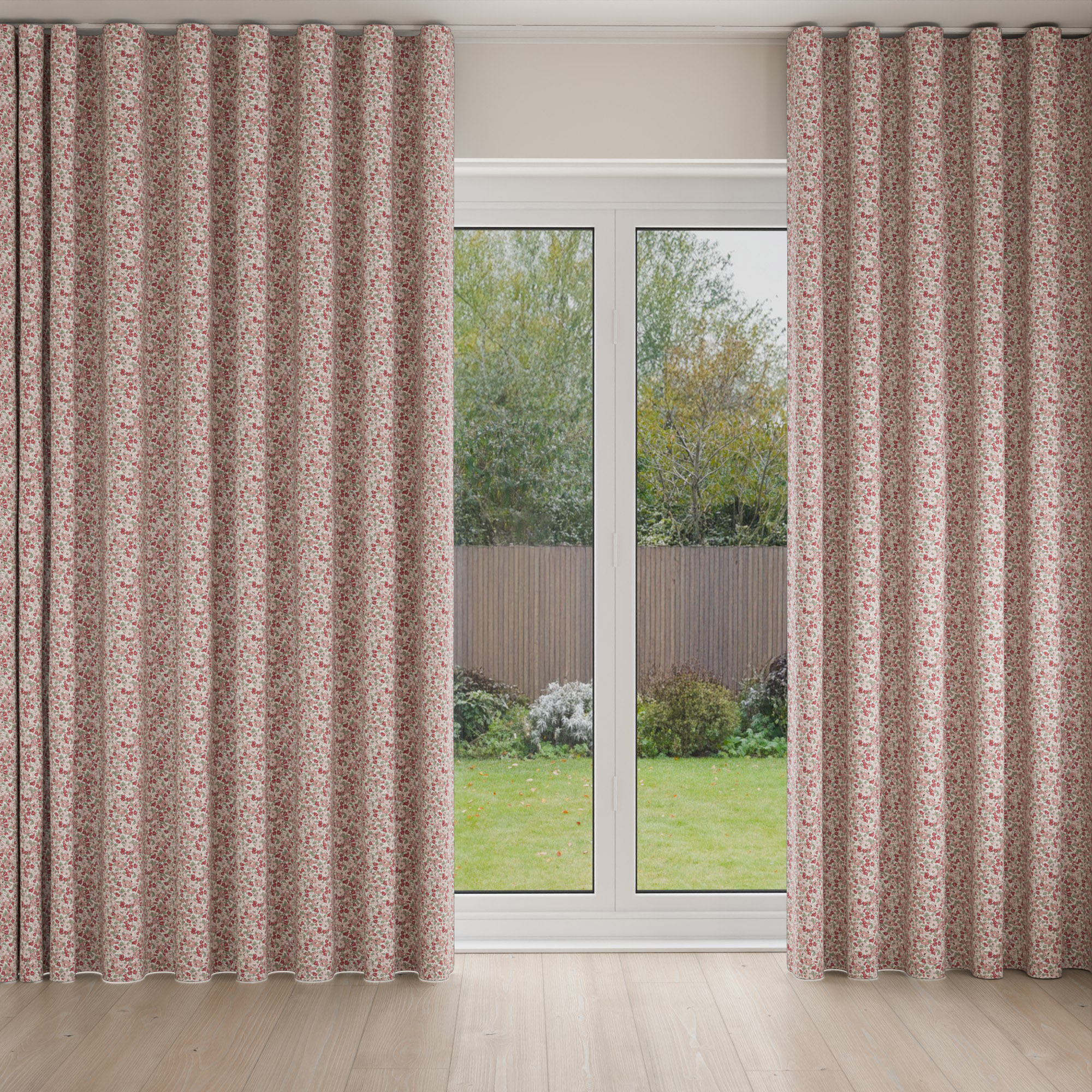 Laura Ashley Libby Floral Blush Wave Curtain - Image 3