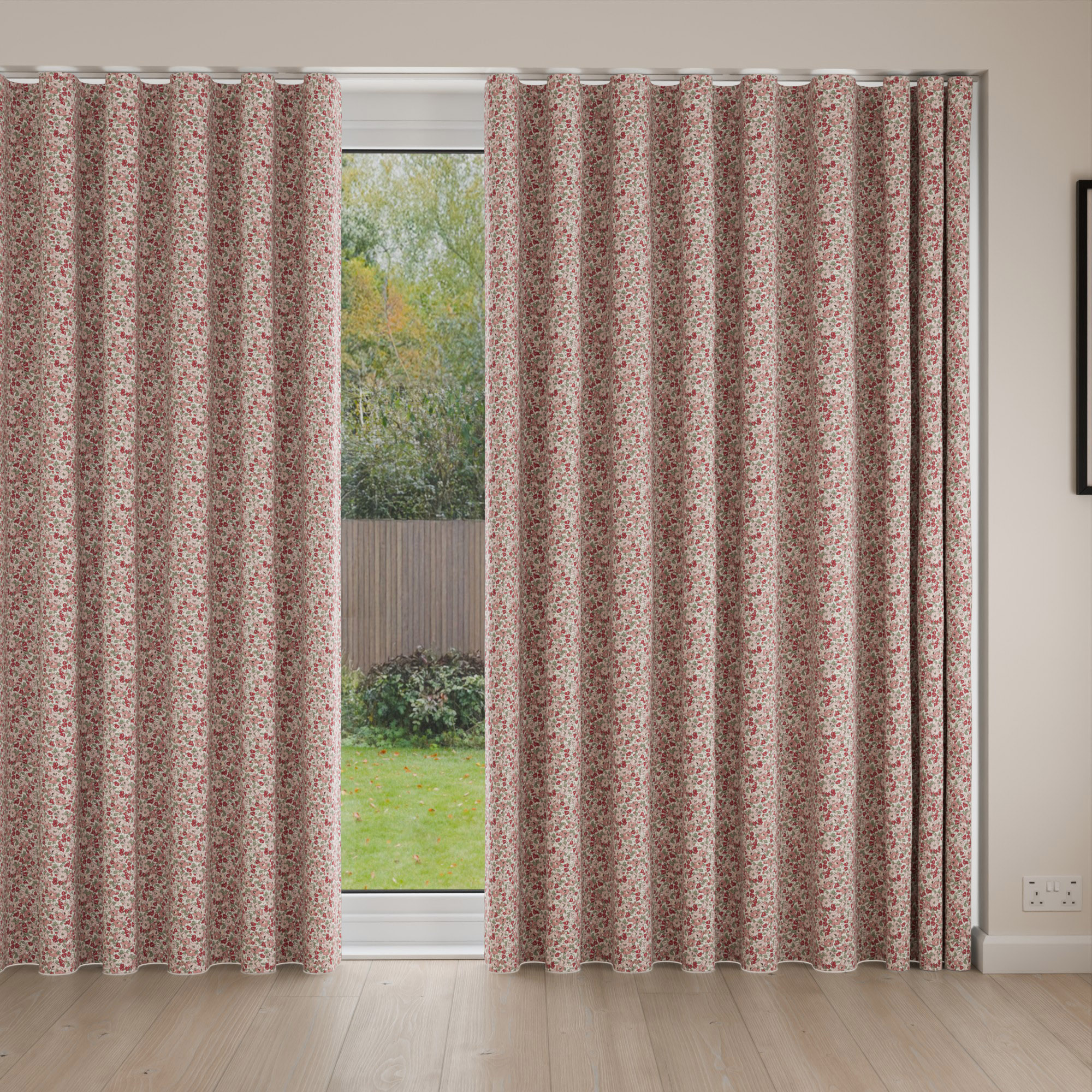 Laura Ashley Libby Floral Blush Wave Curtain - Image 4