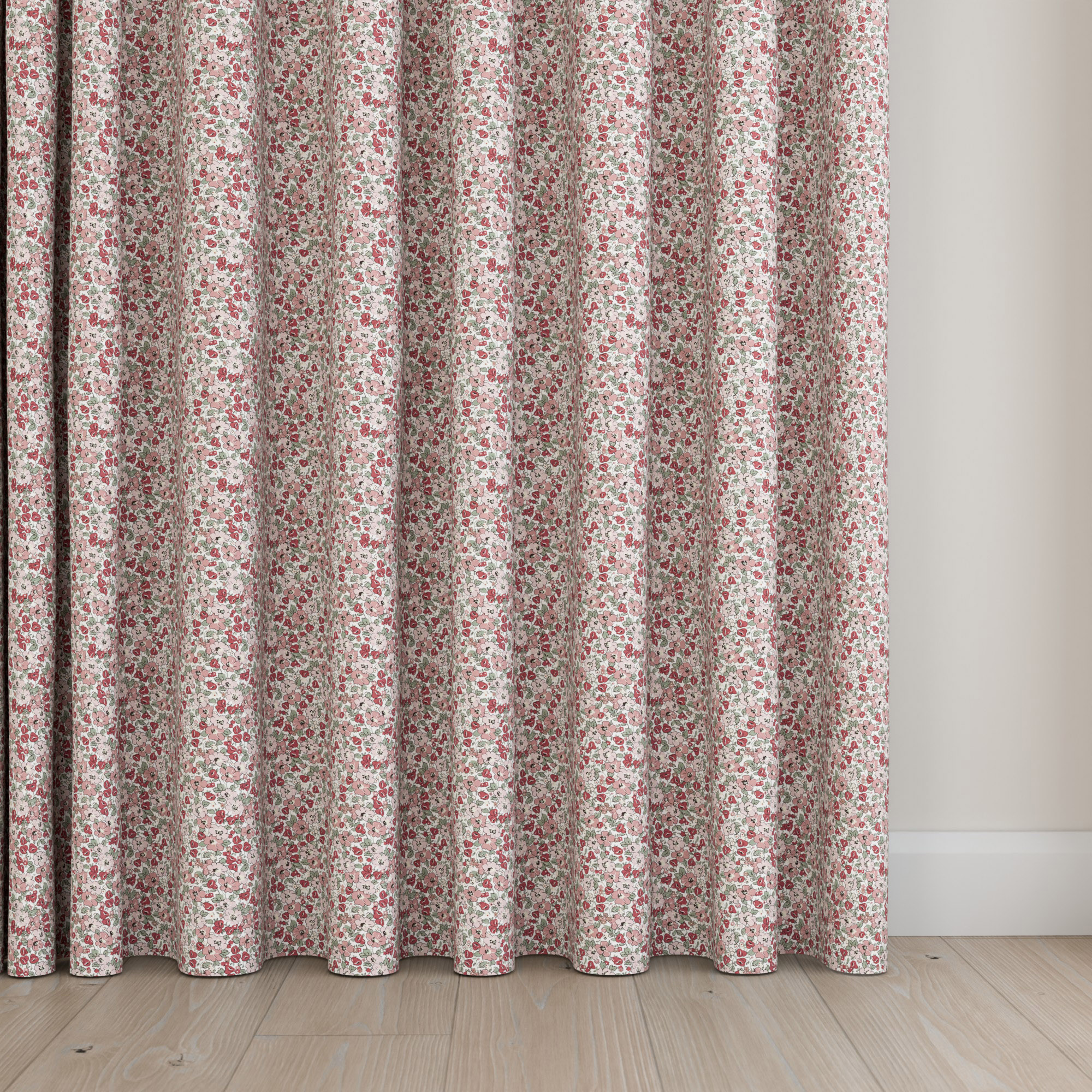 Laura Ashley Libby Floral Blush Wave Curtain - Image 5