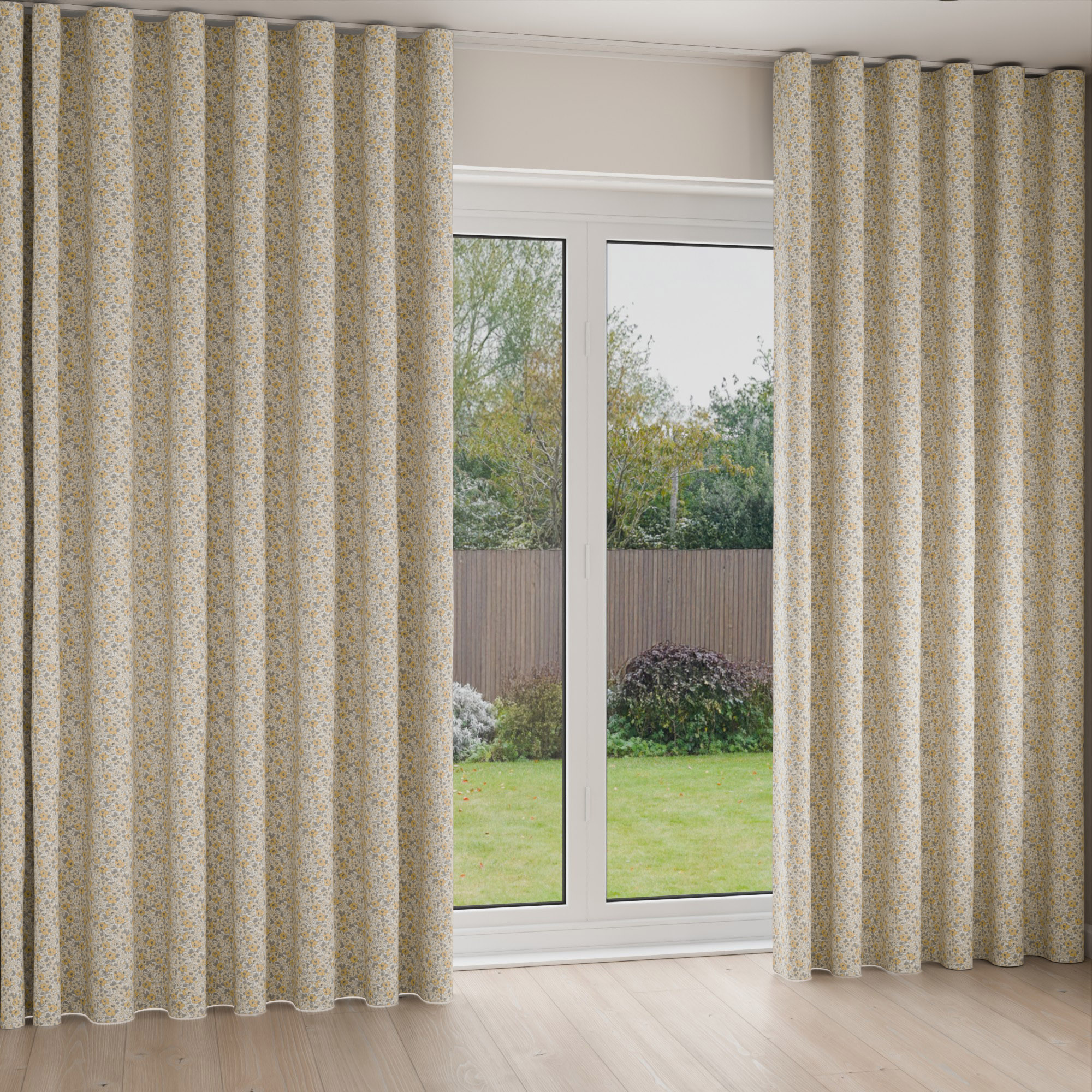 Laura Ashley Libby Floral Buttercup Wave Curtain