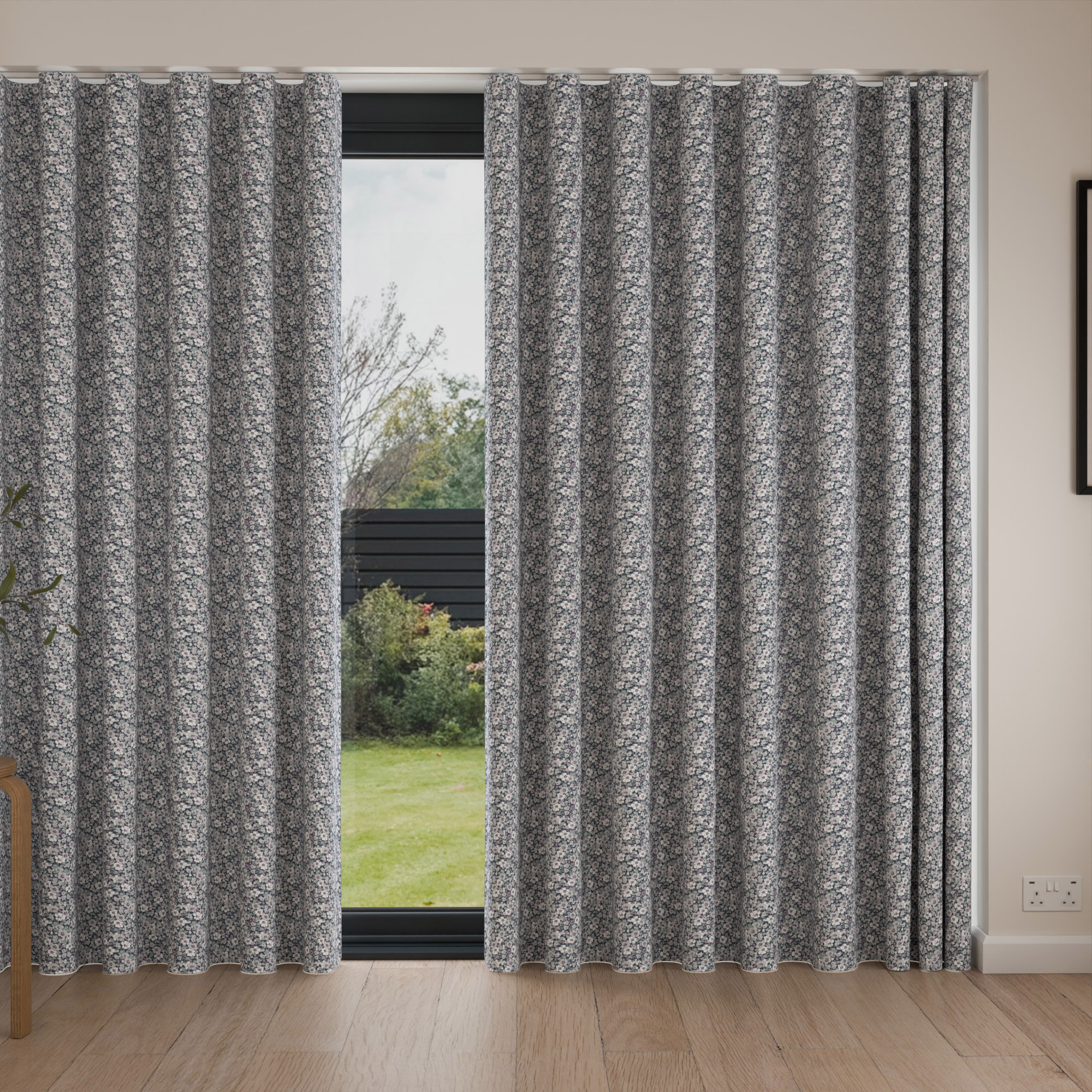Laura Ashley Libby Floral Grape Wave Curtain - Image 4