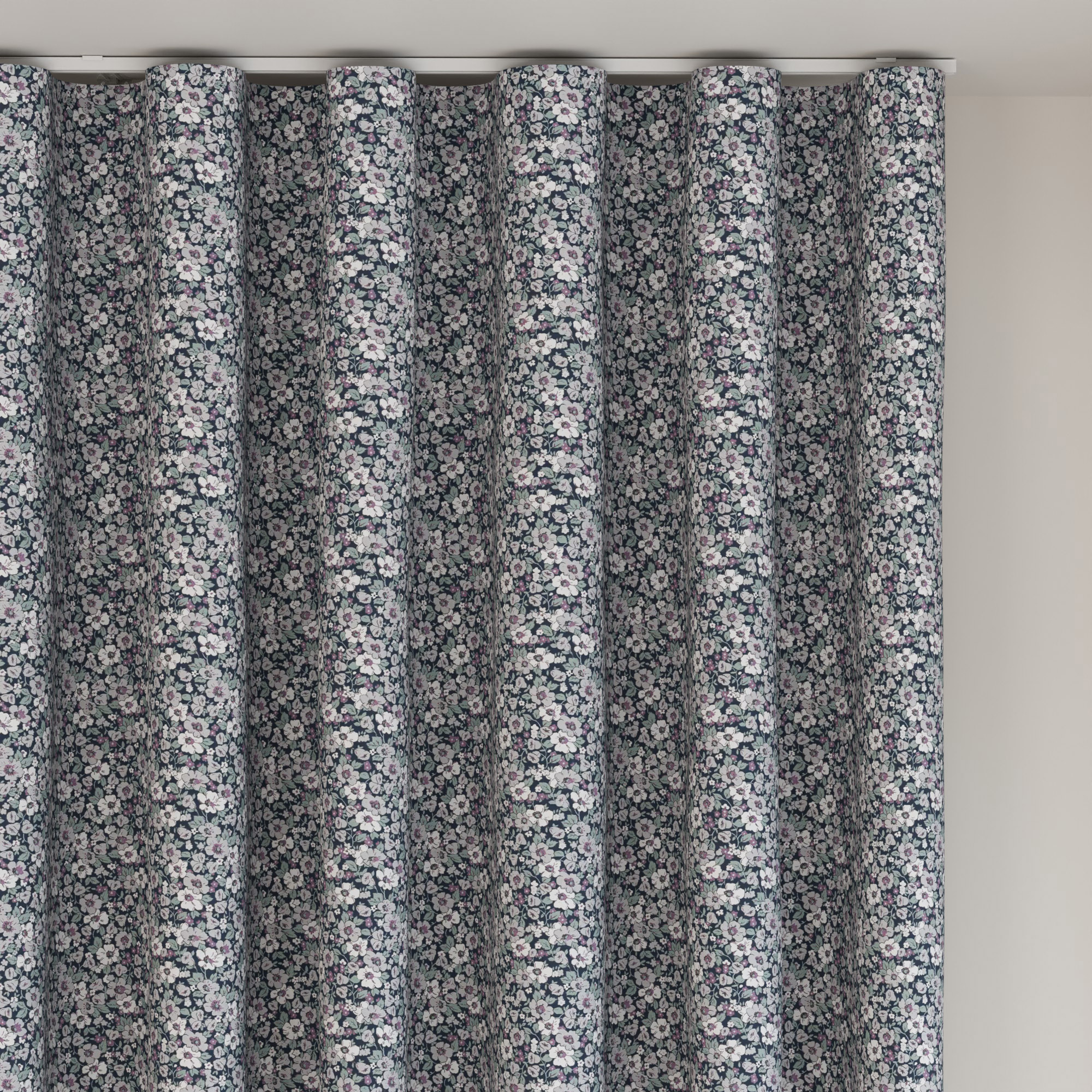 Laura Ashley Libby Floral Grape Wave Curtain - Image 6