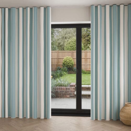 Laura Ashley Lille Stripe Seaspray Wave Curtain