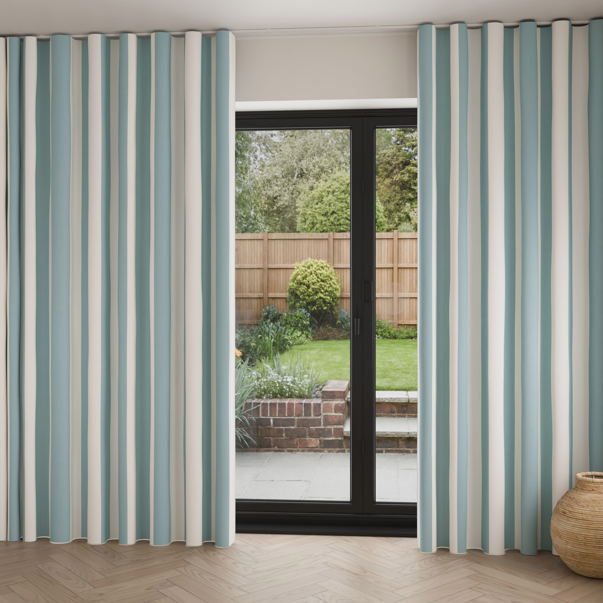 Laura Ashley Lille Stripe Seaspray Wave Curtain - Image 2