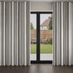 Laura Ashley Lille Stripe Steel Wave Curtain