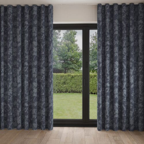 Laura Ashley Lloyd Midnight Navy Wave Curtain