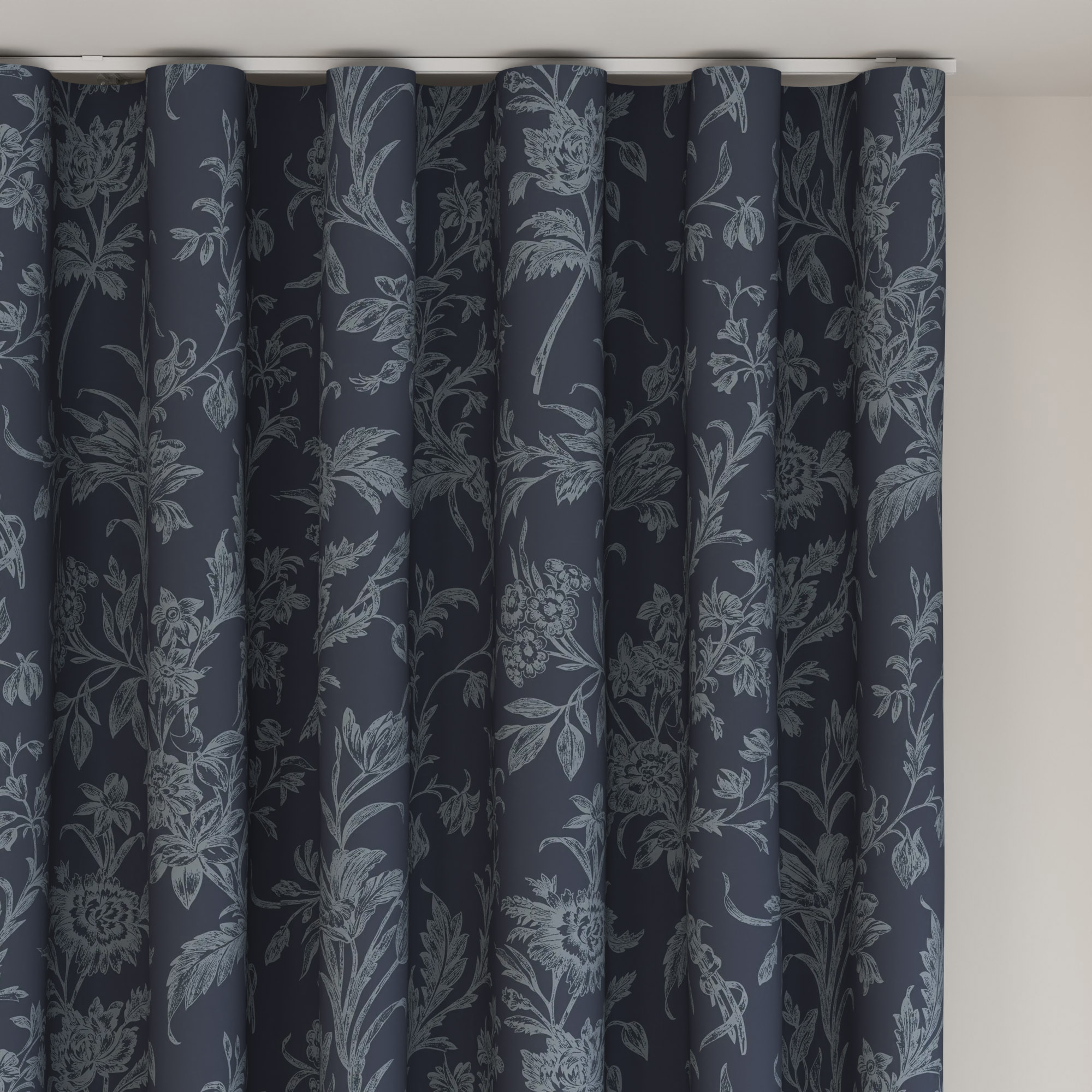 Laura Ashley Lloyd Midnight Navy Wave Curtain - Image 6