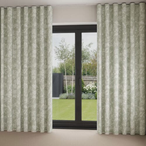 Laura Ashley Lloyd Sage Green Wave Curtain