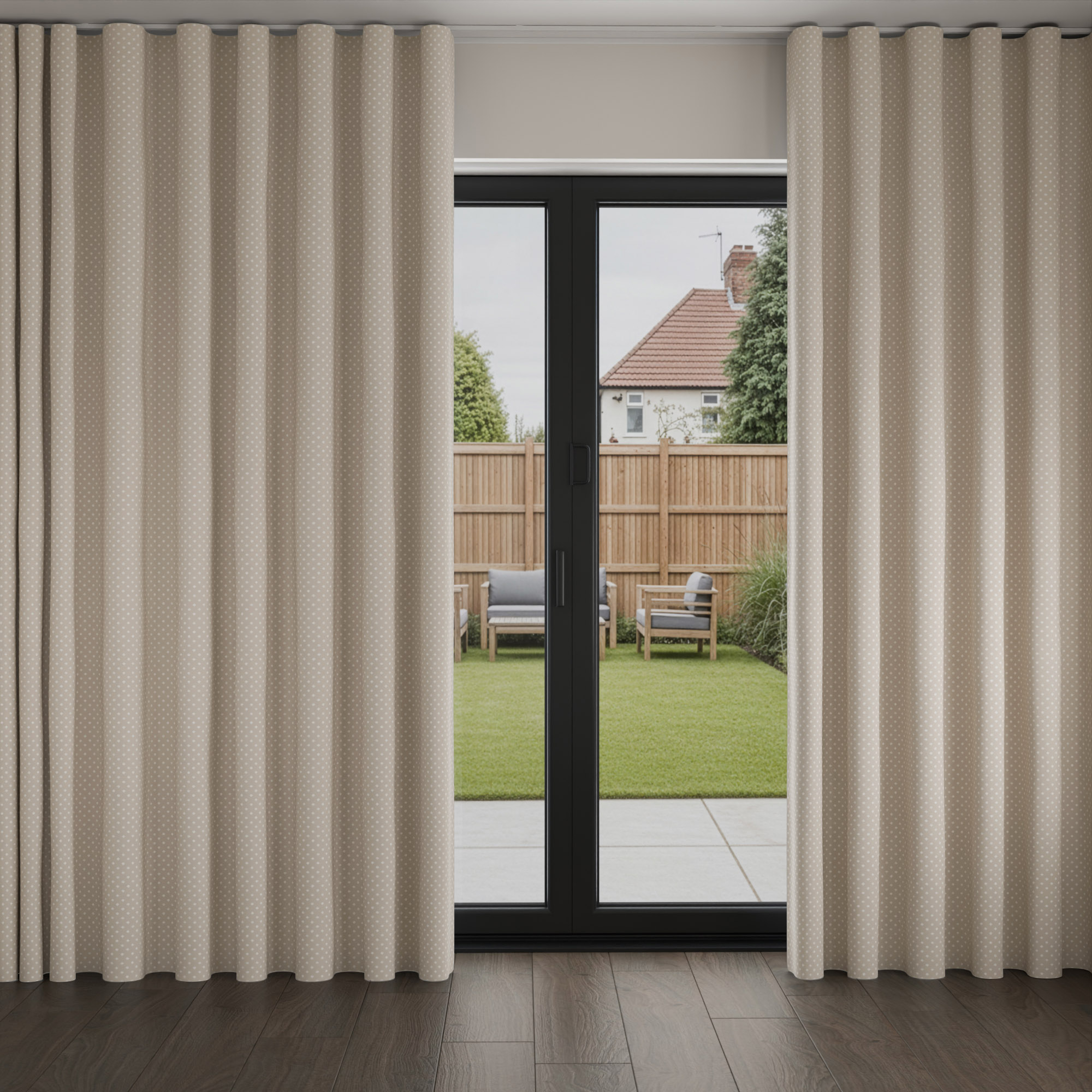 Laura Ashley Louise Star Almond Wave Curtain - Image 3