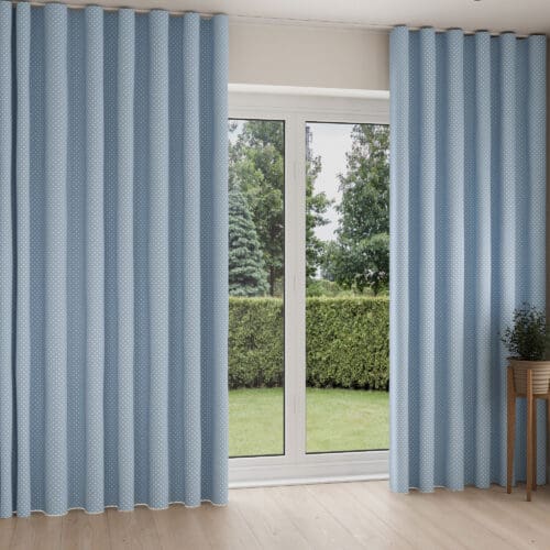 Laura Ashley Louise Star China Blue Wave Curtain