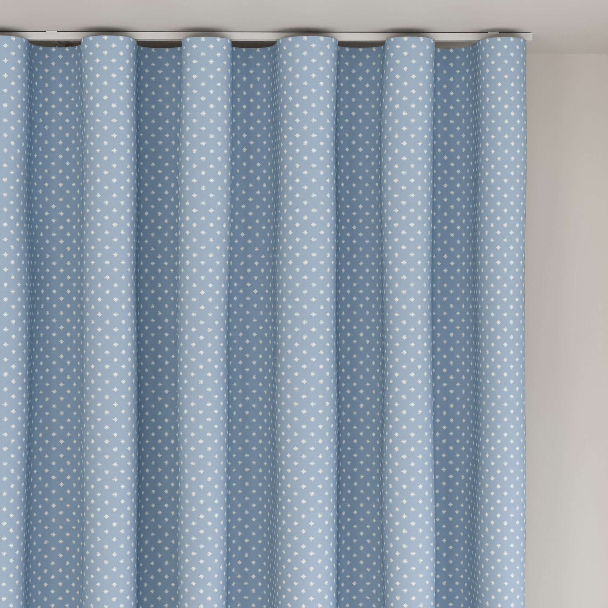 Laura Ashley Louise Star China Blue Wave Curtain - Image 6