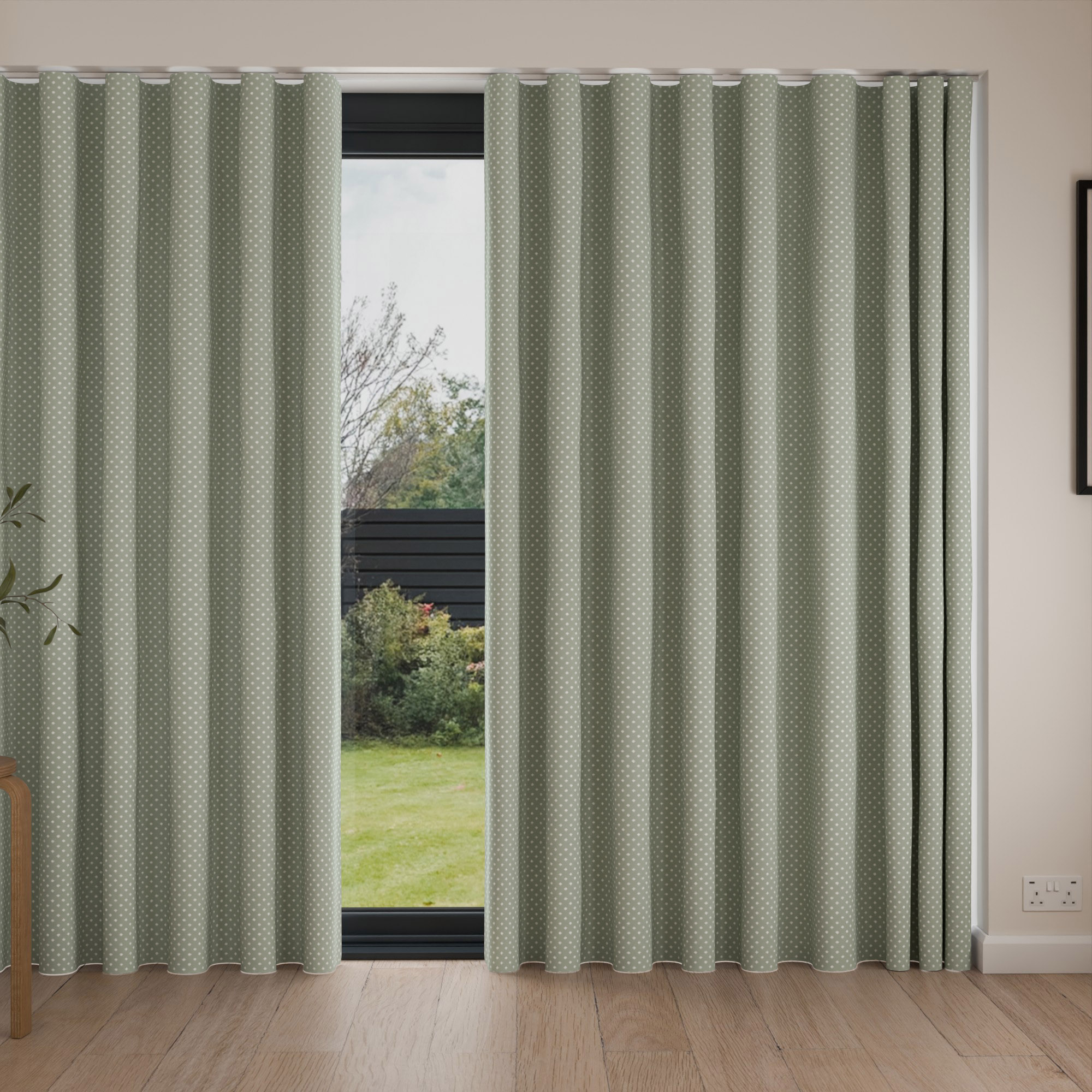 Laura Ashley Louise Star Sage Wave Curtain - Image 4