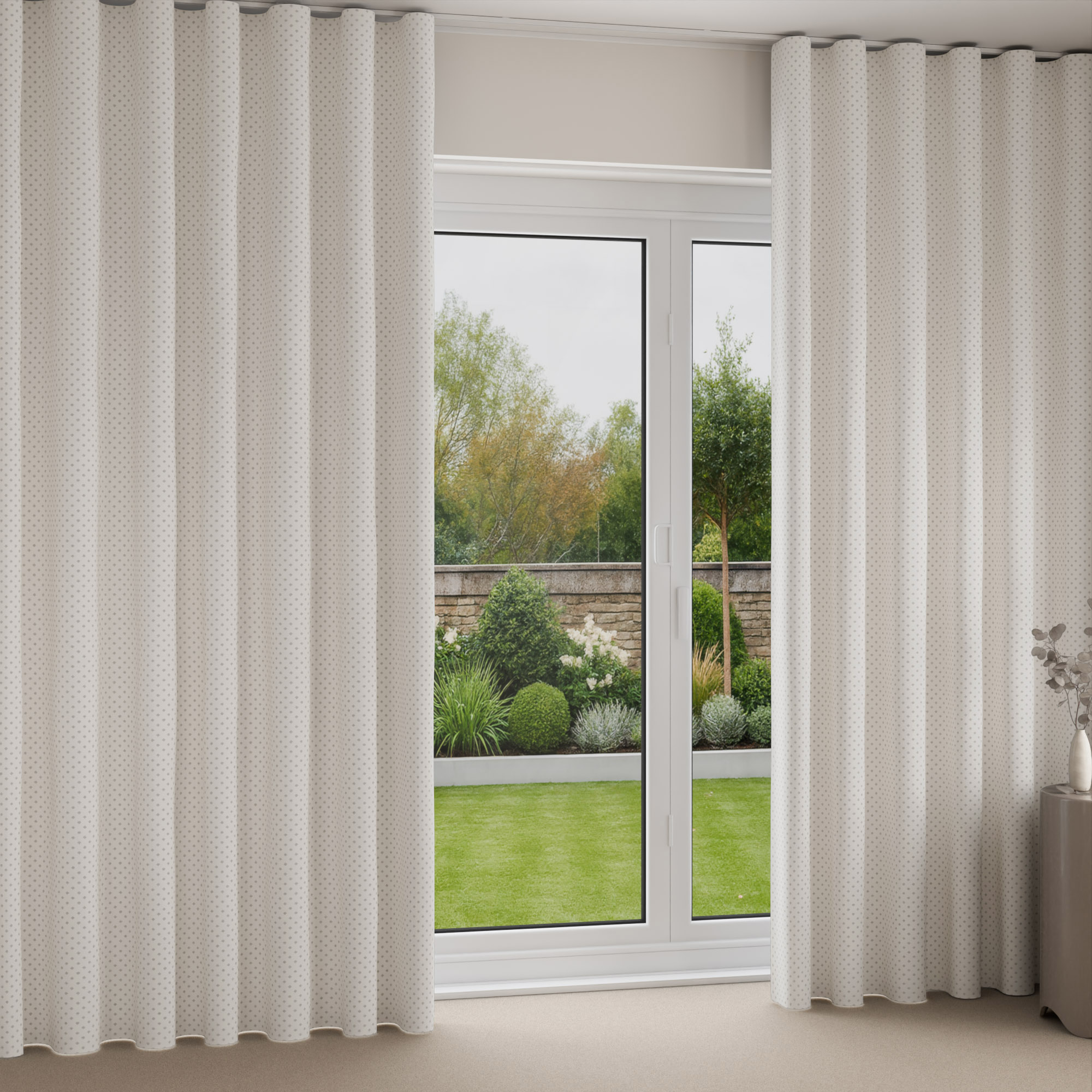 Laura Ashley Louise Star Silver Wave Curtain - Image 2