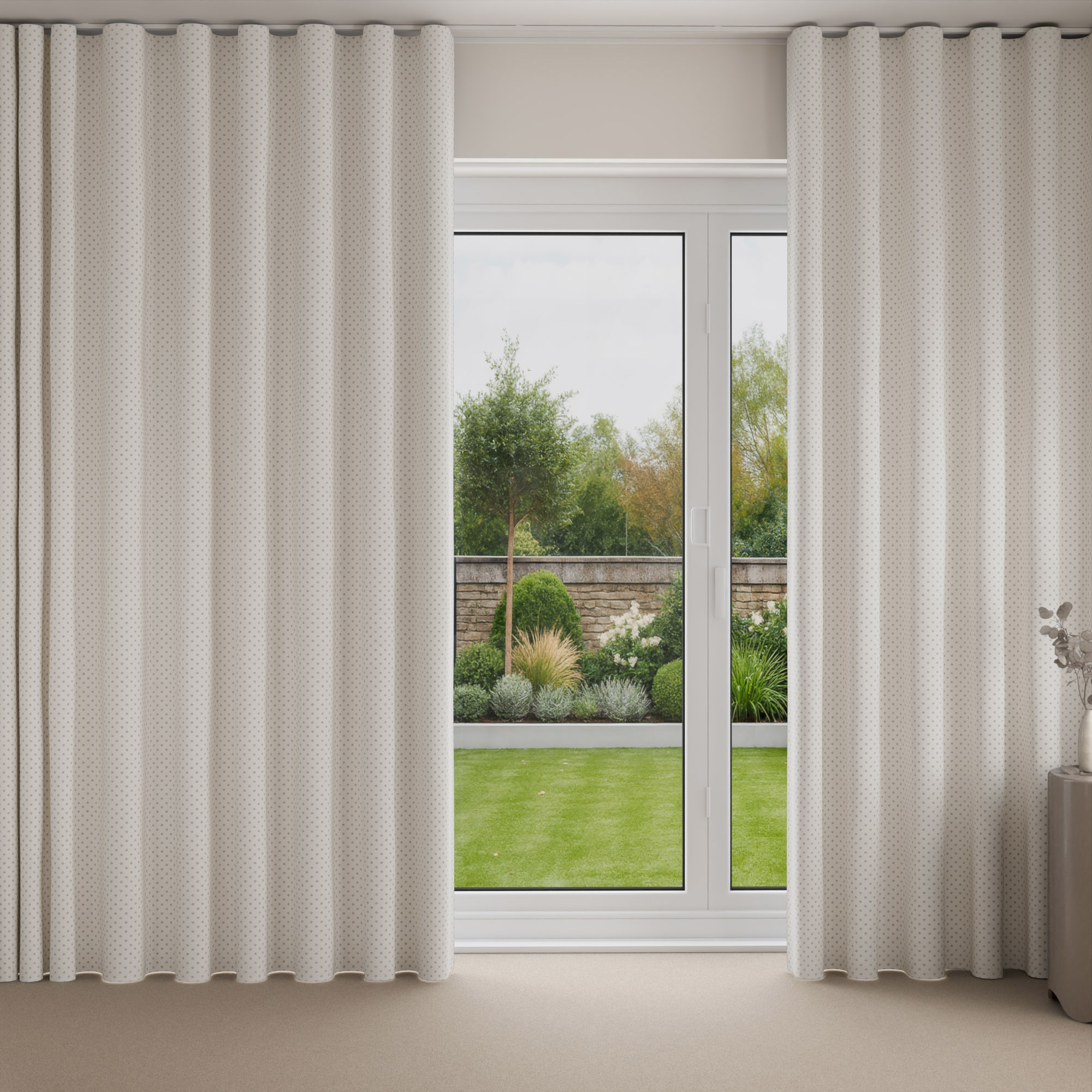 Laura Ashley Louise Star Silver Wave Curtain - Image 3