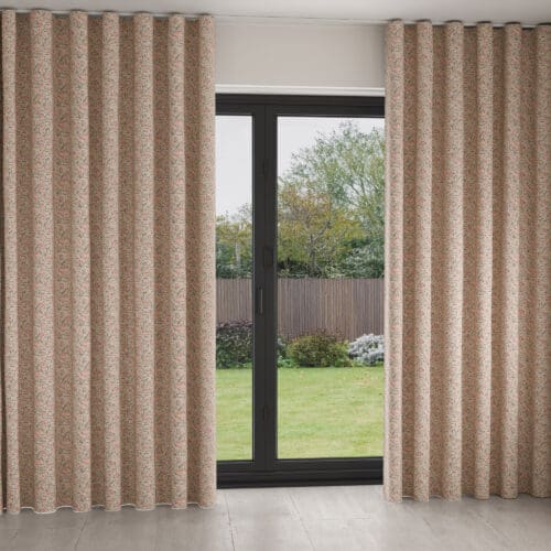 Laura Ashley Loveston Coral Pink Wave Curtain