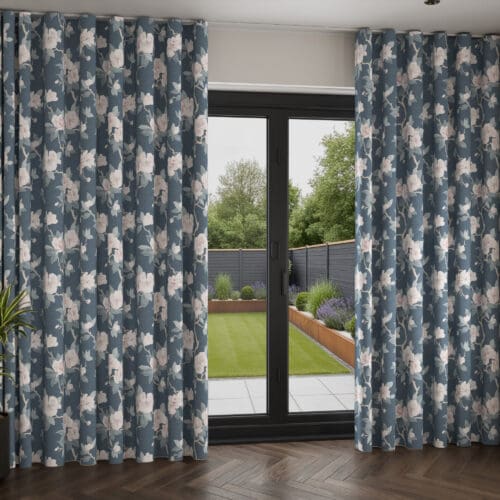 Laura Ashley Maya Dusky Seaspray Wave Curtain