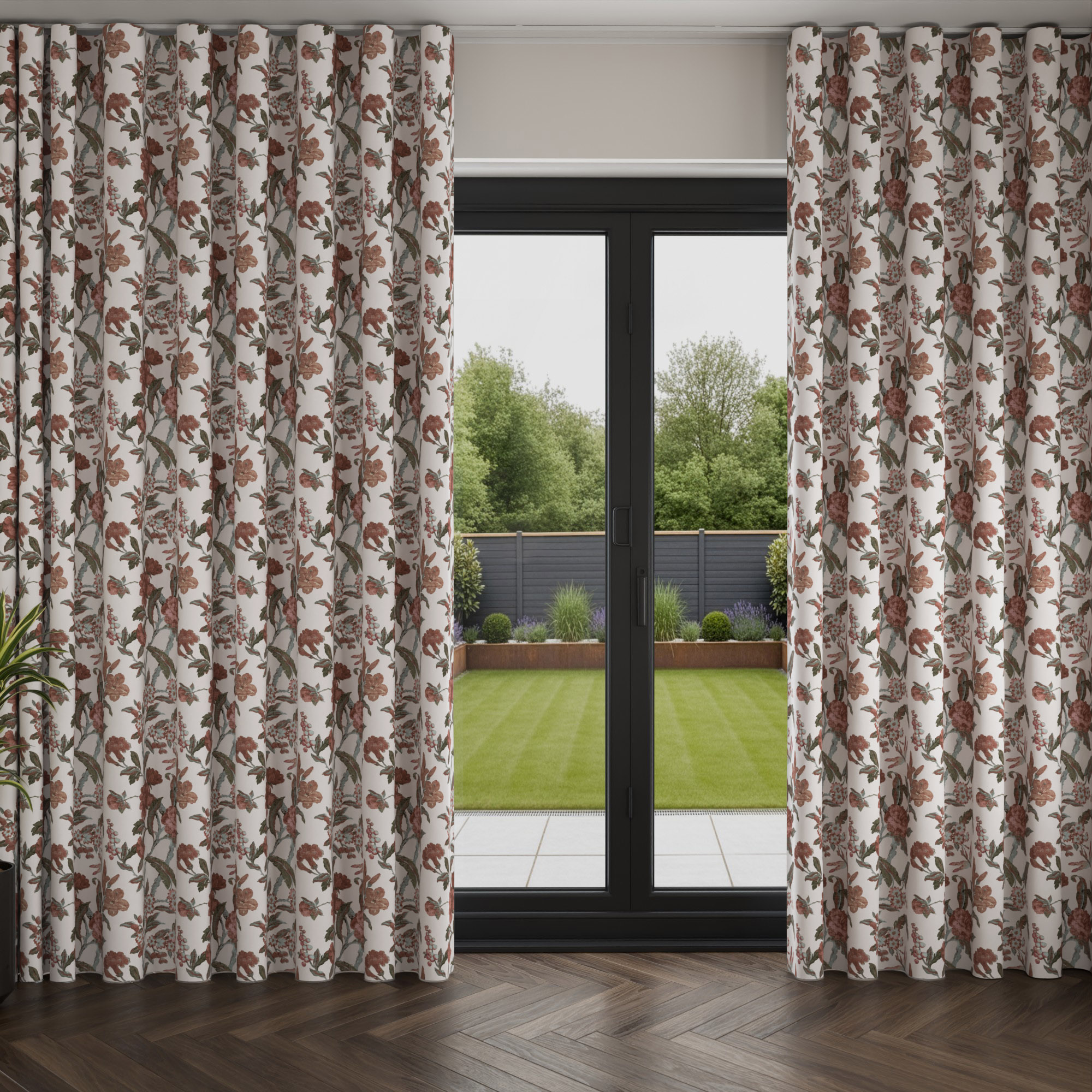Laura Ashley Minera Crimson Wave Curtain - Image 3