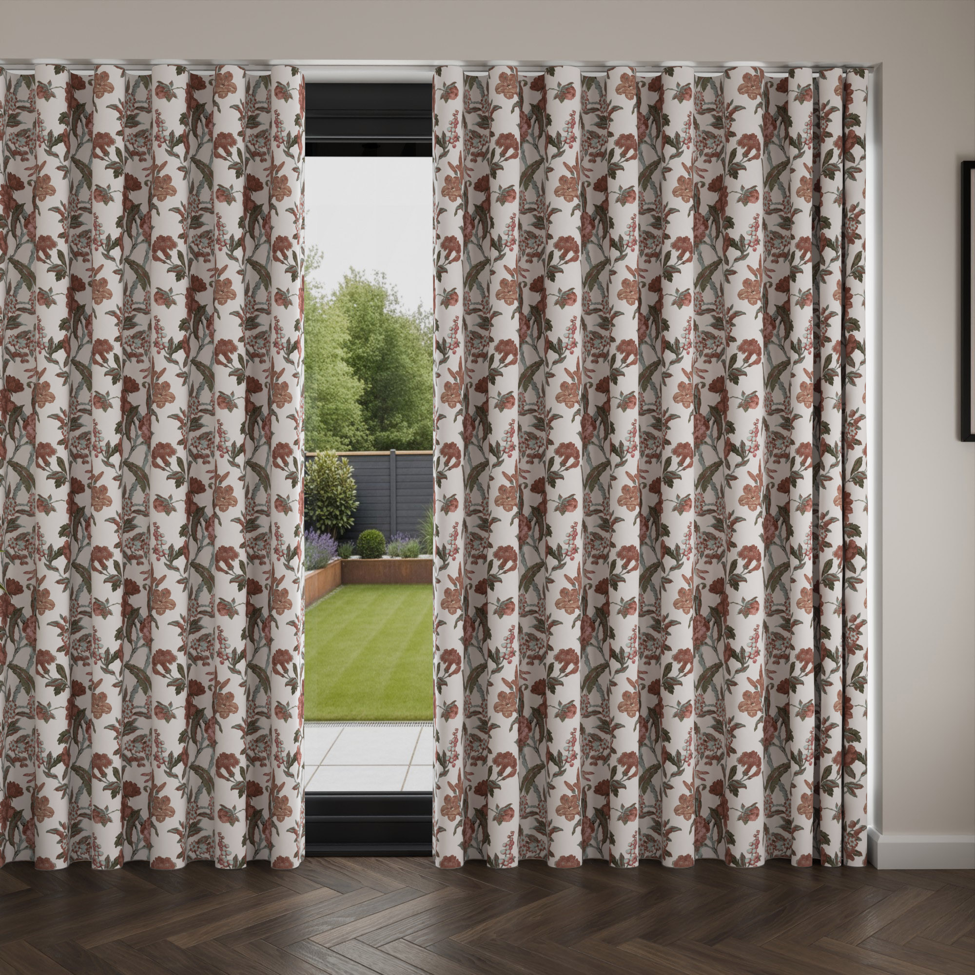 Laura Ashley Minera Crimson Wave Curtain - Image 4
