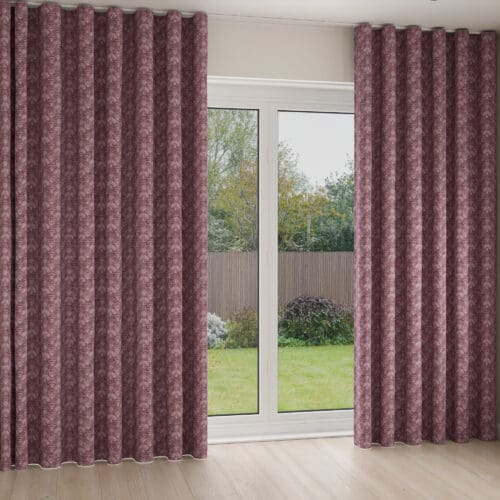 Laura Ashley Musica Print Dark Ruby Wave Curtain
