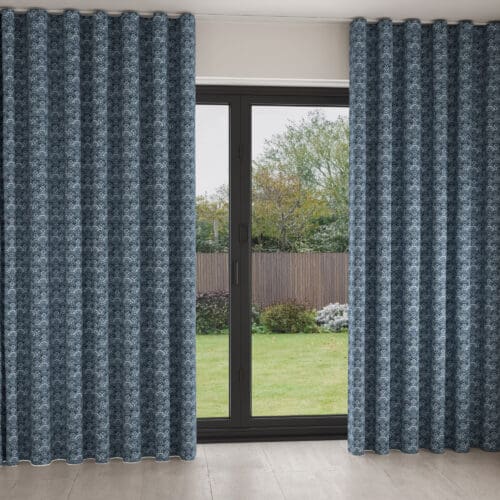 Laura Ashley Musica Print Dusky Seaspray Wave Curtain