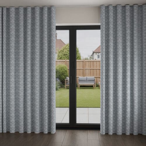 Laura Ashley Musica Print Steel Wave Curtain