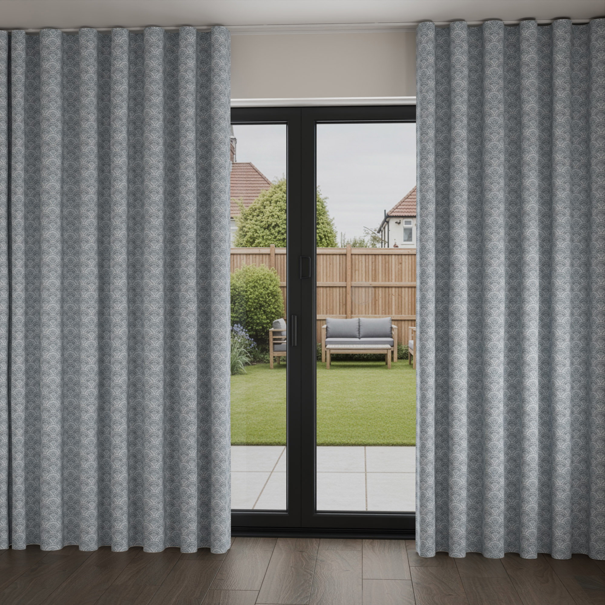 Laura Ashley Musica Print Steel Wave Curtain - Image 2