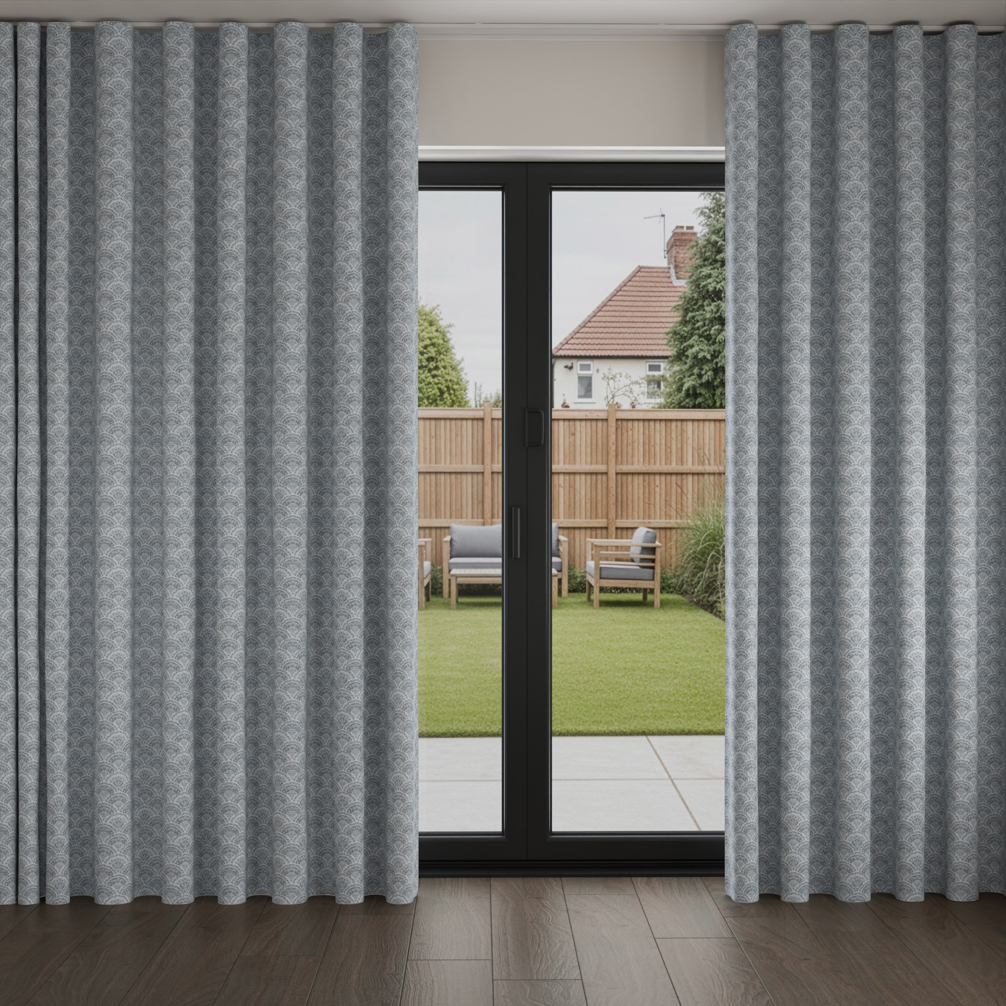 Laura Ashley Musica Print Steel Wave Curtain - Image 3