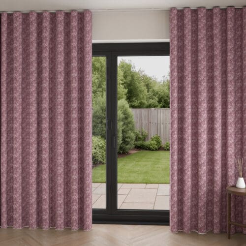 Laura Ashley Musica Velvet Dark Ruby Wave Curtain