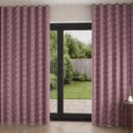 Laura Ashley Musica Velvet Dark Ruby Wave Curtain