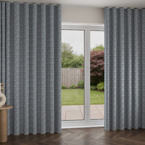 Laura Ashley Musica Velvet Dusky Seaspray Wave Curtain