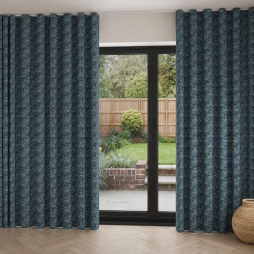 Laura Ashley Musica Velvet Spruce Wave Curtain