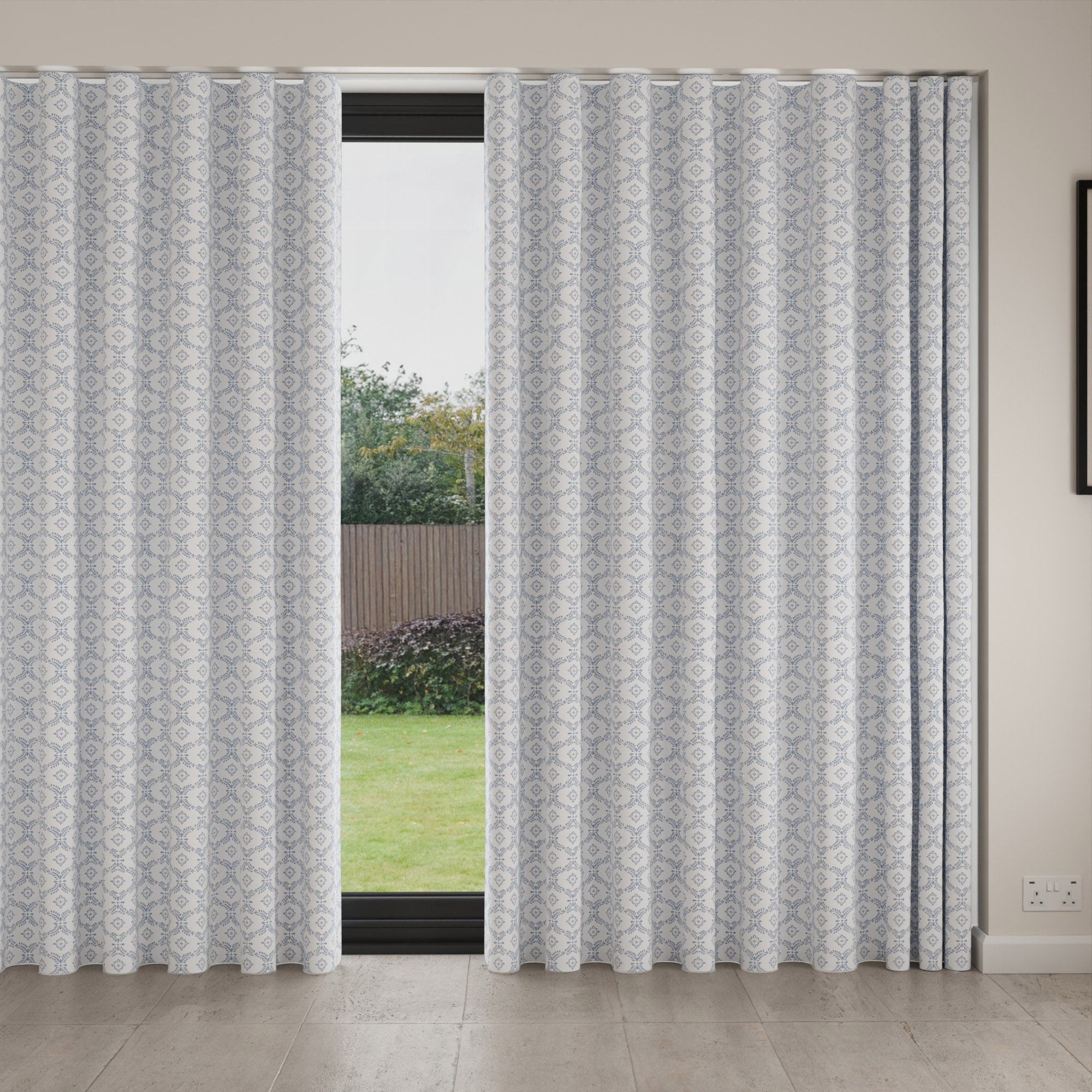 Laura Ashley Norton Cobalt Blue Wave Curtain - Image 4
