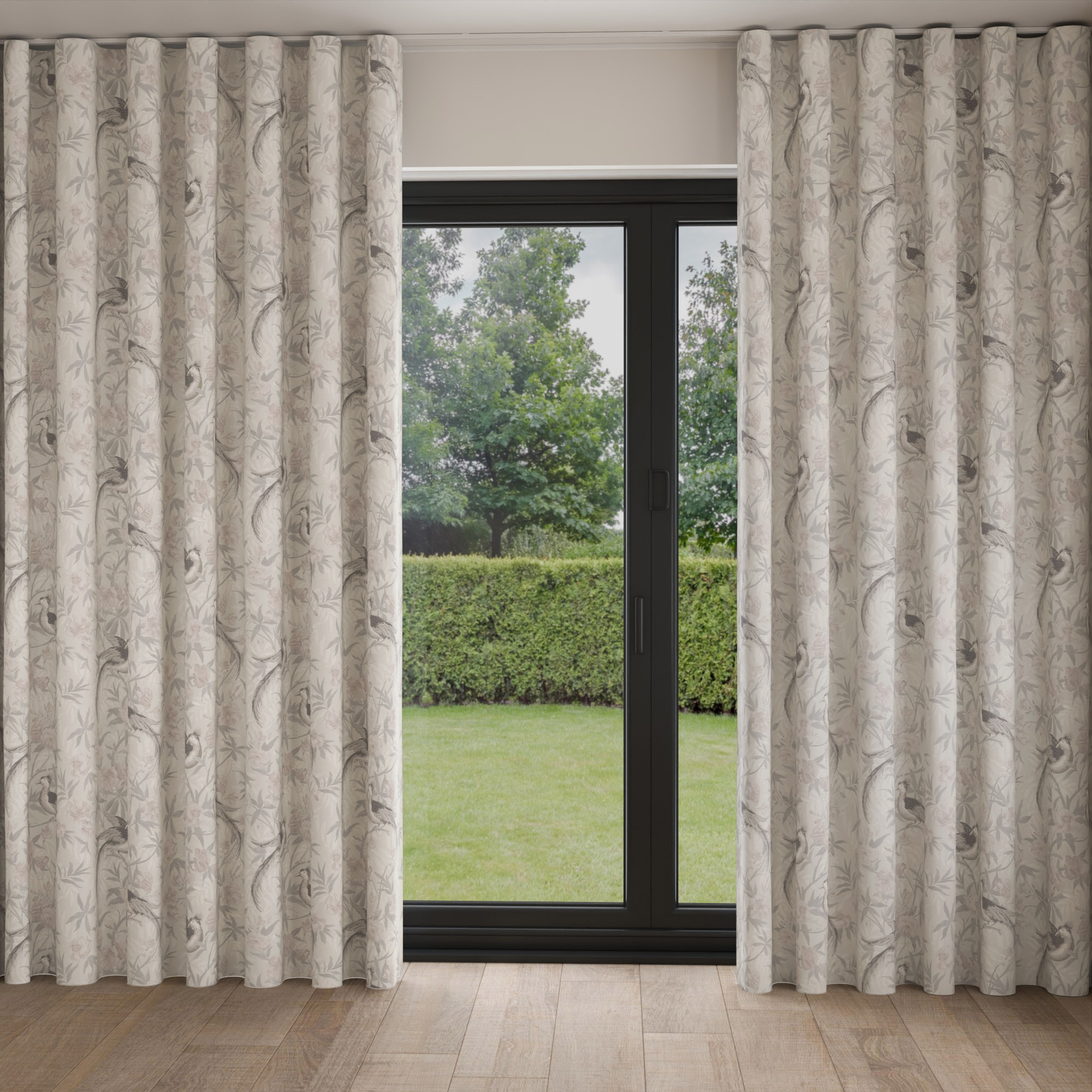 Laura Ashley Osterley Birds Moonbeam Wave Curtain