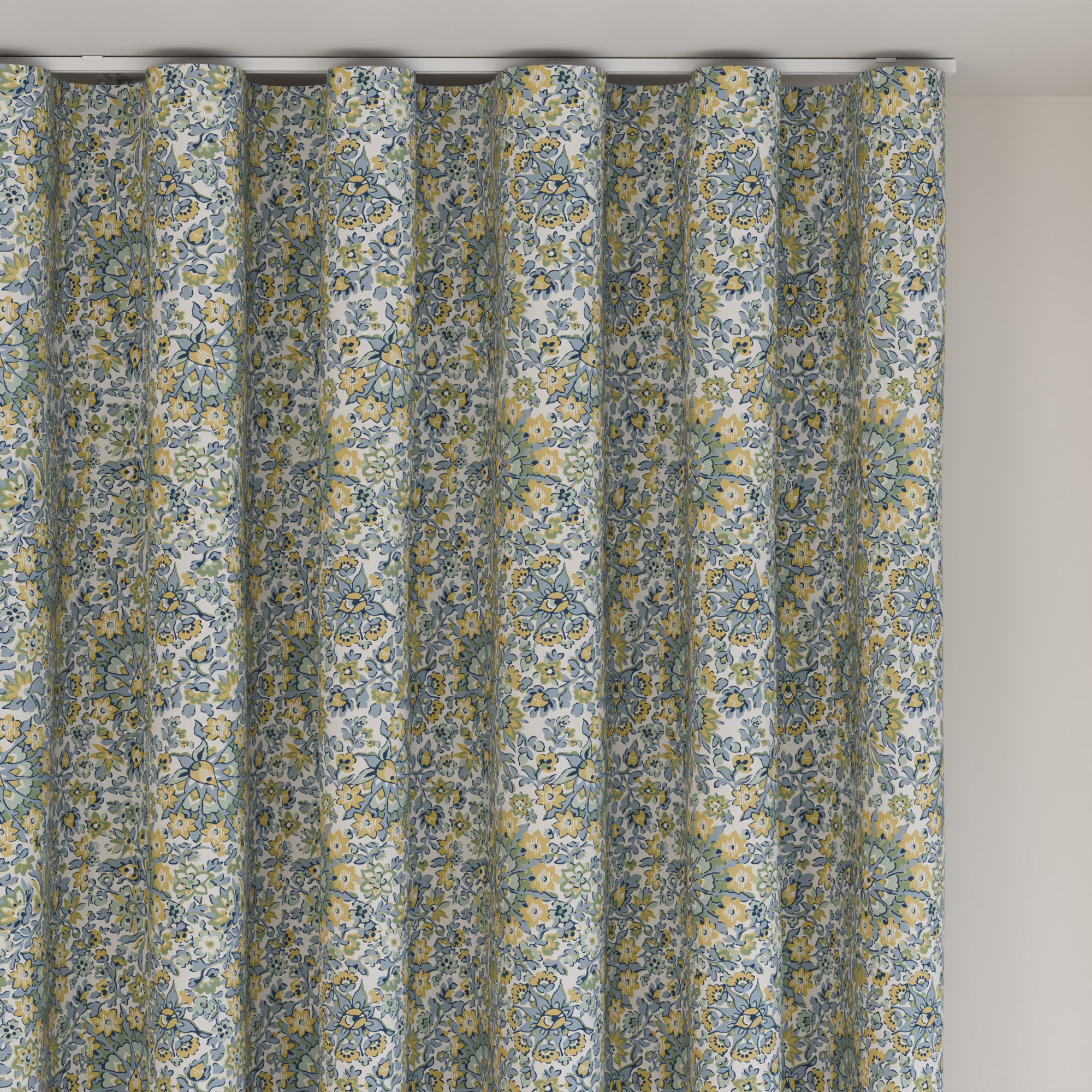 Laura Ashley Painswick Paisley Newport Blue Wave Curtain - Image 6