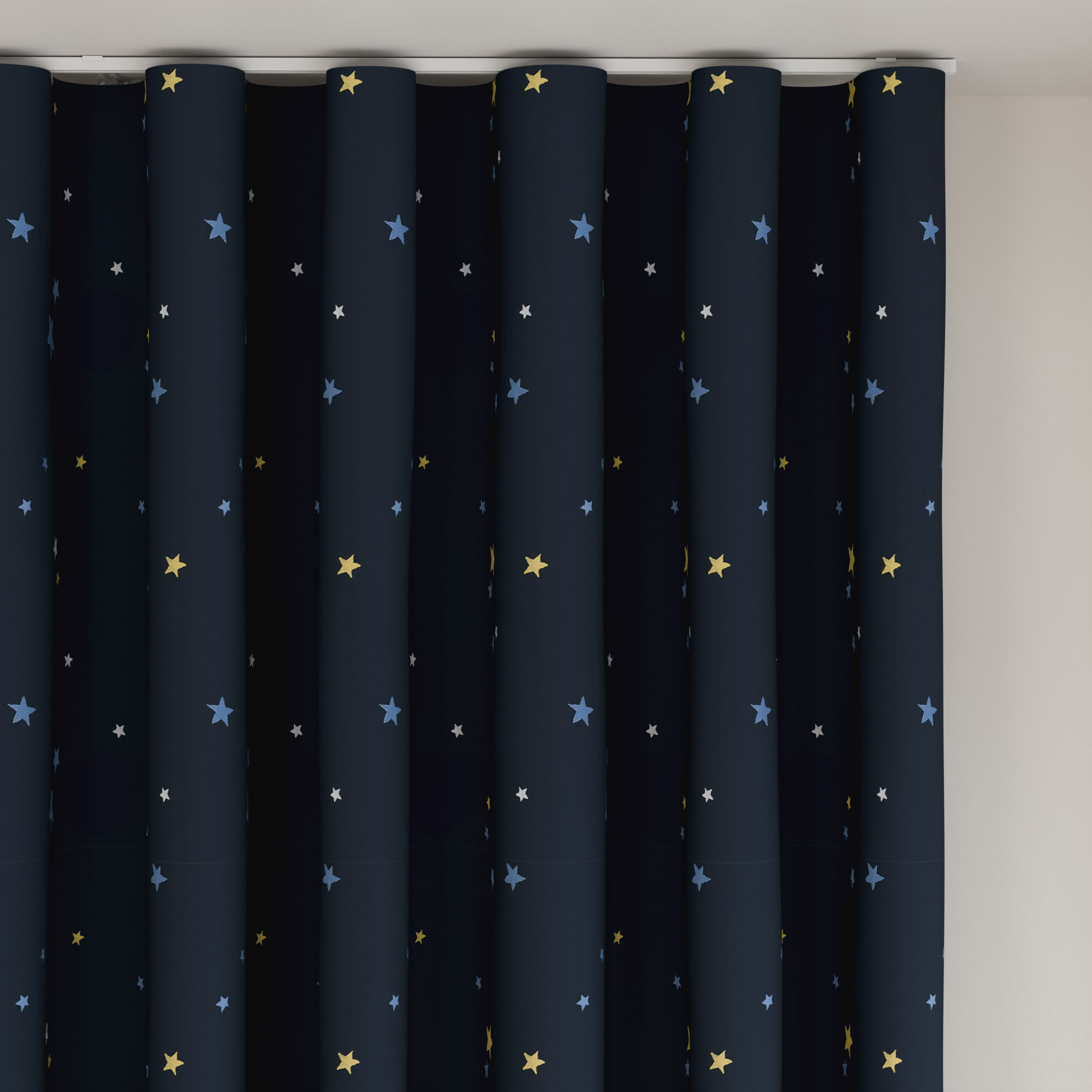 Laura Ashley Painterly Stars Midnight Wave Curtain - Image 6