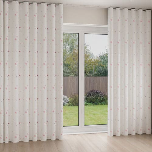 Laura Ashley Painterly Stars Pink Wave Curtain