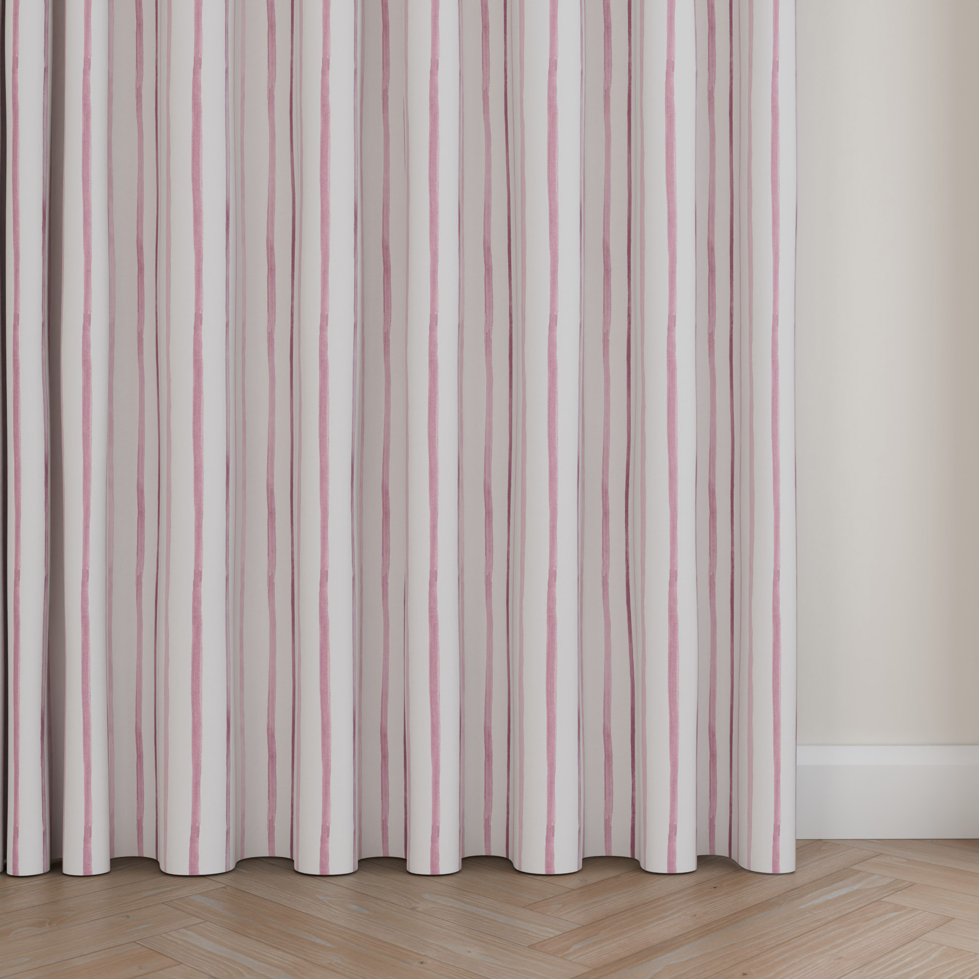 Laura Ashley Painterly Stripe Pink Wave Curtain - Image 5