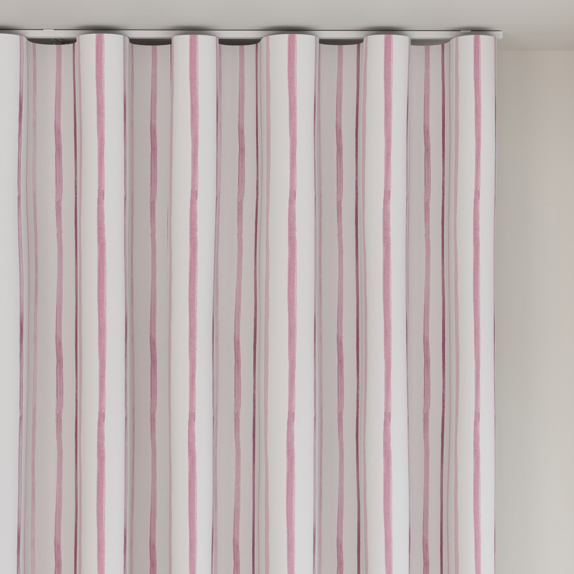 Laura Ashley Painterly Stripe Pink Wave Curtain - Image 6