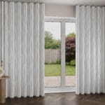 Laura Ashley Painterly Stripe Pale Steel Wave Curtain