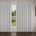 Laura Ashley Painterly Stripe Pale Steel Wave Curtain