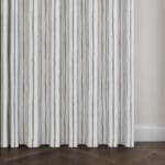 Laura Ashley Painterly Stripe Pale Steel Wave Curtain