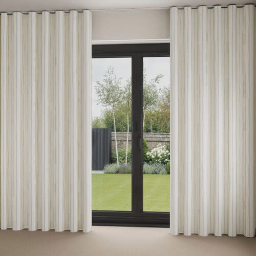 Laura Ashley Painterly Stripe Yellow Wave Curtain