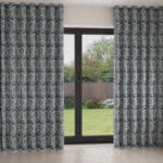 Laura Ashley Peacock Damask Dusky Seaspray Wave Curtain