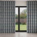 Laura Ashley Peacock Damask Dusky Seaspray Wave Curtain