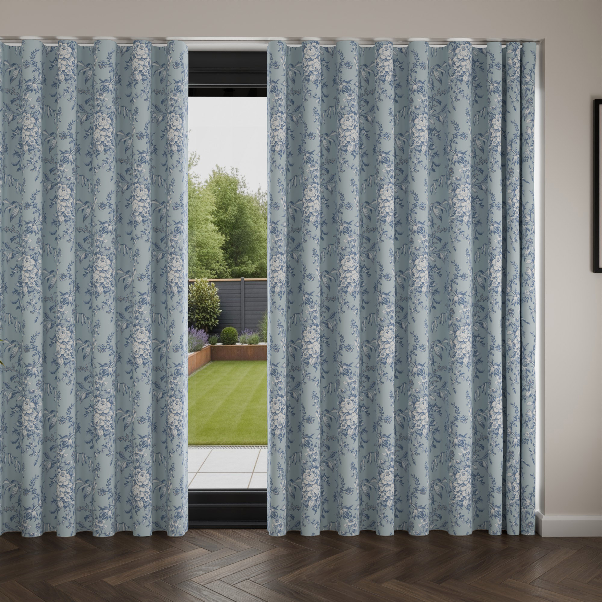 Laura Ashley Picardie Blue Sky Wave Curtain - Image 4